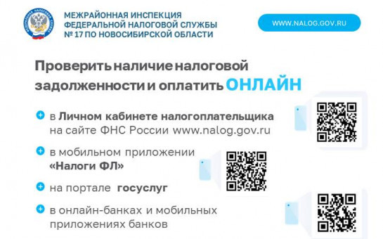 Проверить наличие налоговой задолженности и оплатить ОНЛАЙН.